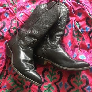 Cowboy Black Leather Boots